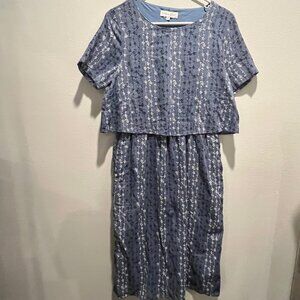 Piper & Scoot Short Sleeve Midi Dress, Size Small
